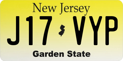 NJ license plate J17VYP
