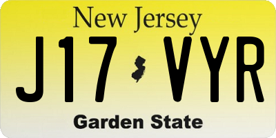 NJ license plate J17VYR