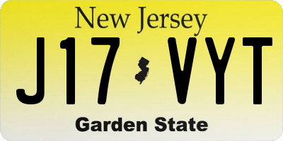 NJ license plate J17VYT