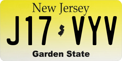 NJ license plate J17VYV