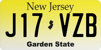 NJ license plate J17VZB