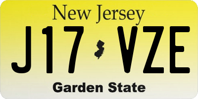 NJ license plate J17VZE