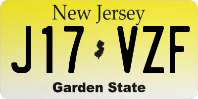 NJ license plate J17VZF