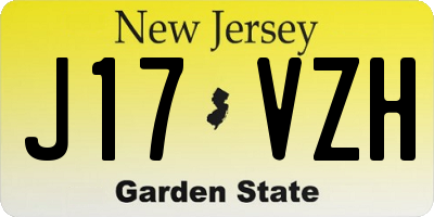 NJ license plate J17VZH