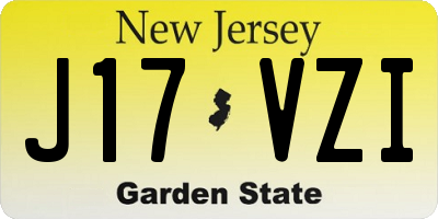 NJ license plate J17VZI