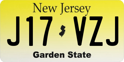 NJ license plate J17VZJ