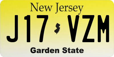 NJ license plate J17VZM