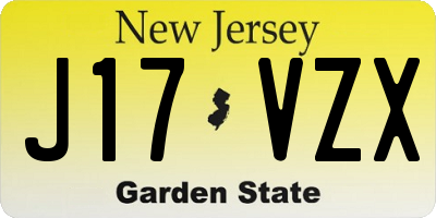 NJ license plate J17VZX