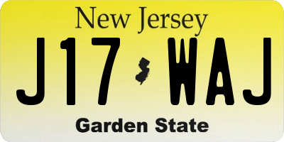 NJ license plate J17WAJ
