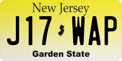 NJ license plate J17WAP