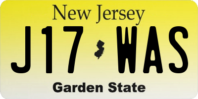 NJ license plate J17WAS