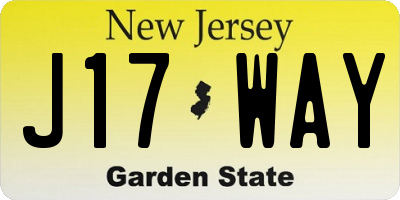 NJ license plate J17WAY