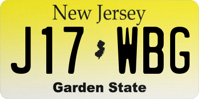 NJ license plate J17WBG
