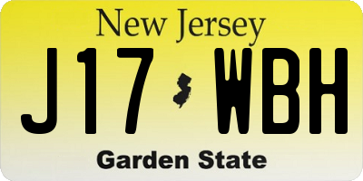 NJ license plate J17WBH