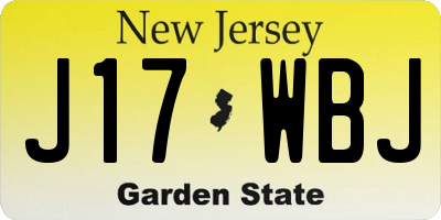 NJ license plate J17WBJ