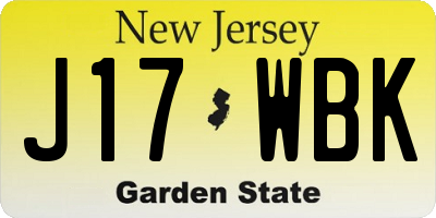 NJ license plate J17WBK