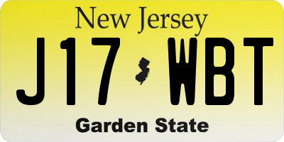 NJ license plate J17WBT