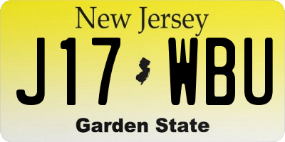 NJ license plate J17WBU