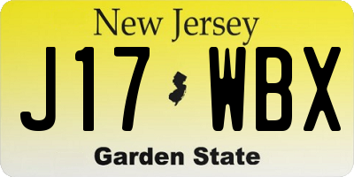NJ license plate J17WBX