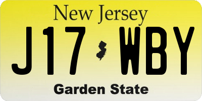 NJ license plate J17WBY