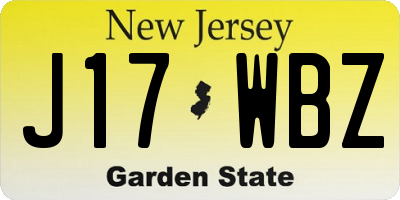 NJ license plate J17WBZ
