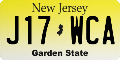 NJ license plate J17WCA