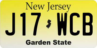 NJ license plate J17WCB