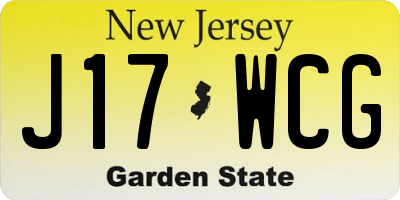 NJ license plate J17WCG