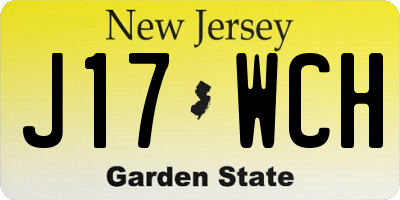 NJ license plate J17WCH