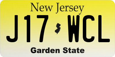 NJ license plate J17WCL