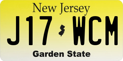 NJ license plate J17WCM