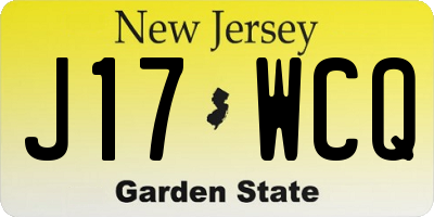 NJ license plate J17WCQ