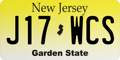 NJ license plate J17WCS