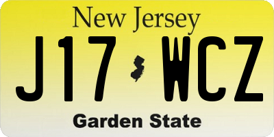 NJ license plate J17WCZ