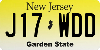 NJ license plate J17WDD