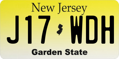 NJ license plate J17WDH
