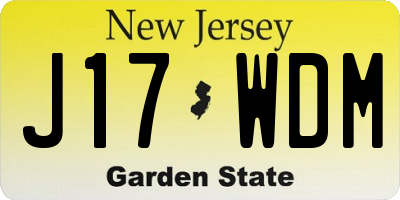 NJ license plate J17WDM