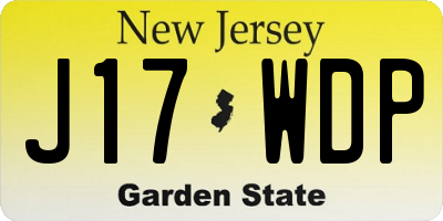 NJ license plate J17WDP