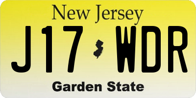 NJ license plate J17WDR