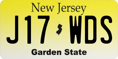 NJ license plate J17WDS