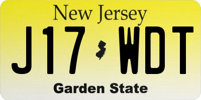 NJ license plate J17WDT