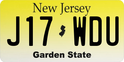 NJ license plate J17WDU