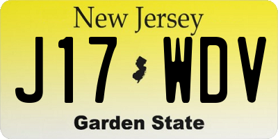 NJ license plate J17WDV