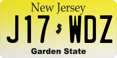 NJ license plate J17WDZ