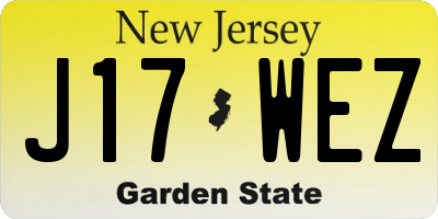 NJ license plate J17WEZ