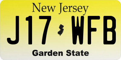 NJ license plate J17WFB