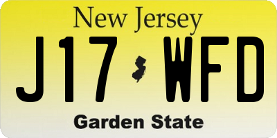 NJ license plate J17WFD