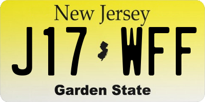 NJ license plate J17WFF