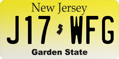 NJ license plate J17WFG