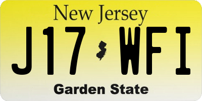 NJ license plate J17WFI